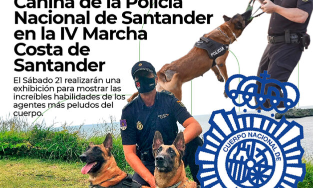 Exhibición de la unidad canina de la Policía Nacional de Santander en la IV Marcha Costa de Santander