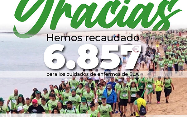 Gracias a todos los participantes hemos recaudado 6857€ para los pacientes de ELA